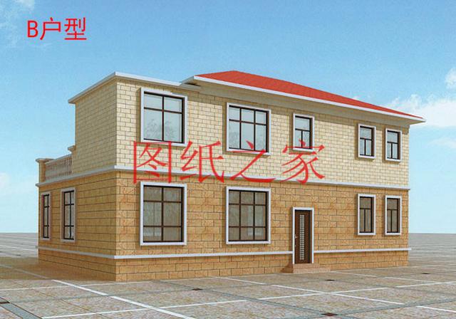 大戶型二層別墅設(shè)計(jì)圖，經(jīng)濟(jì)實(shí)惠、簡(jiǎn)單大氣，適合大家族居住。