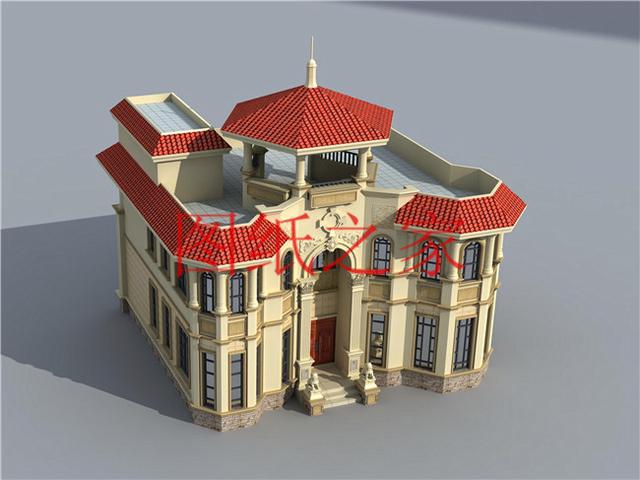 大戶型二層別墅設(shè)計(jì)圖，經(jīng)濟(jì)實(shí)惠、簡(jiǎn)單大氣，適合大家族居住。