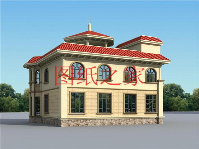 大戶型二層別墅設(shè)計(jì)圖，經(jīng)濟(jì)實(shí)惠、簡(jiǎn)單大氣，適合大家族居住。