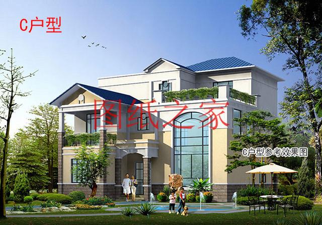 漂亮實用的農(nóng)村三層別墅設(shè)計圖，130平7個臥室。