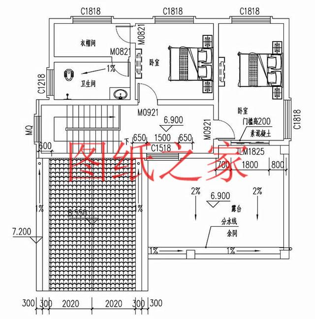漂亮實用的農(nóng)村三層別墅設(shè)計圖，130平7個臥室。