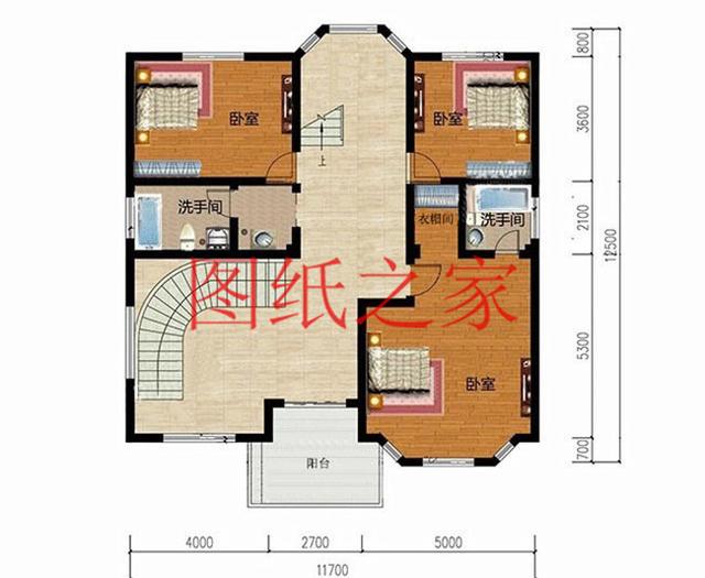 漂亮實用的農(nóng)村三層別墅設(shè)計圖，130平7個臥室。
