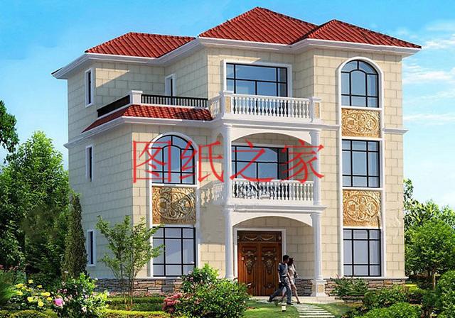 漂亮實用的農(nóng)村三層別墅設(shè)計圖，130平7個臥室。