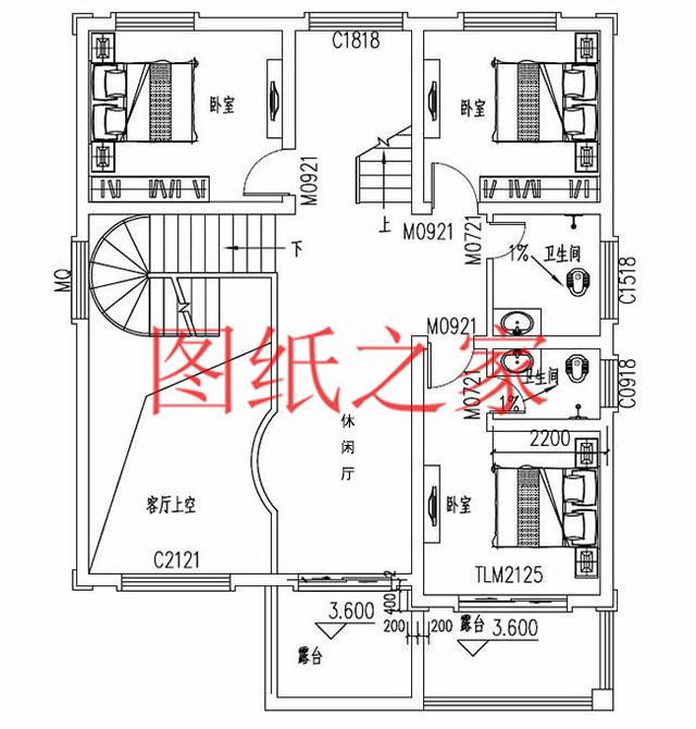 漂亮實用的農(nóng)村三層別墅設(shè)計圖，130平7個臥室。