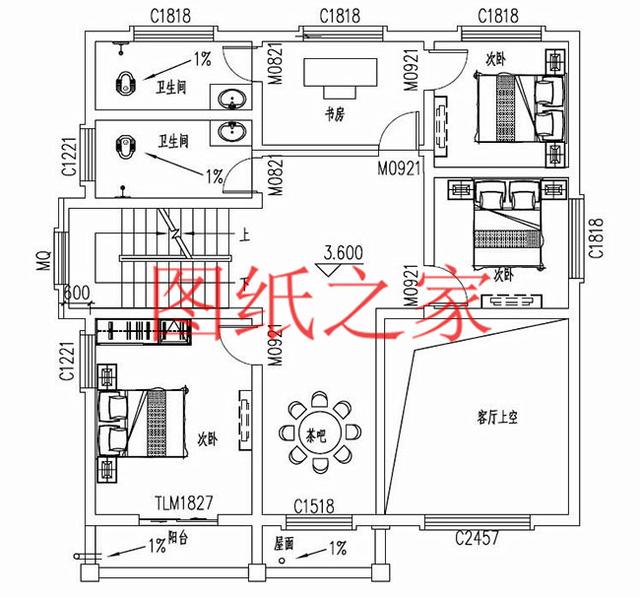 漂亮實用的農(nóng)村三層別墅設(shè)計圖，130平7個臥室。