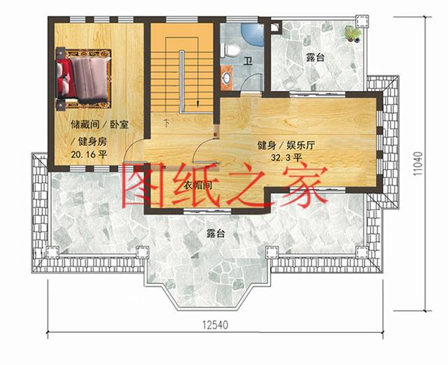 漂亮實用的農(nóng)村三層別墅設(shè)計圖，130平7個臥室。