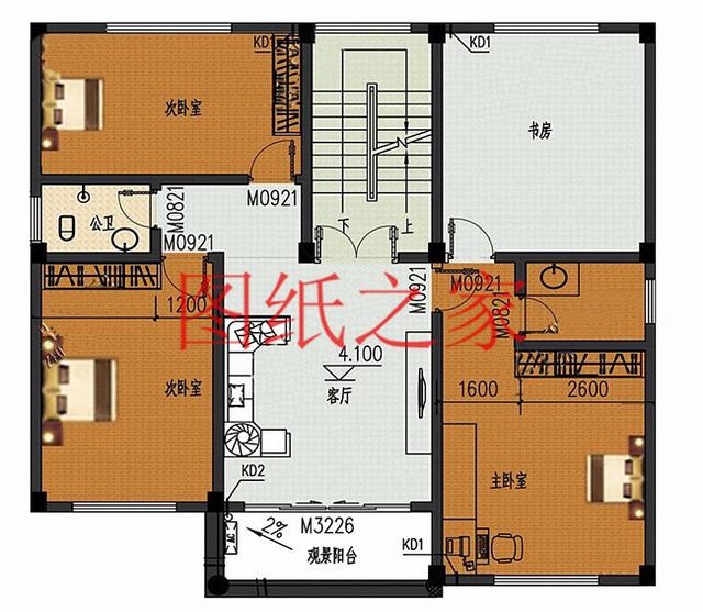 漂亮實用的農(nóng)村三層別墅設(shè)計圖，130平7個臥室。