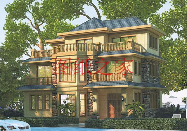 漂亮實用的農(nóng)村三層別墅設(shè)計圖，130平7個臥室。