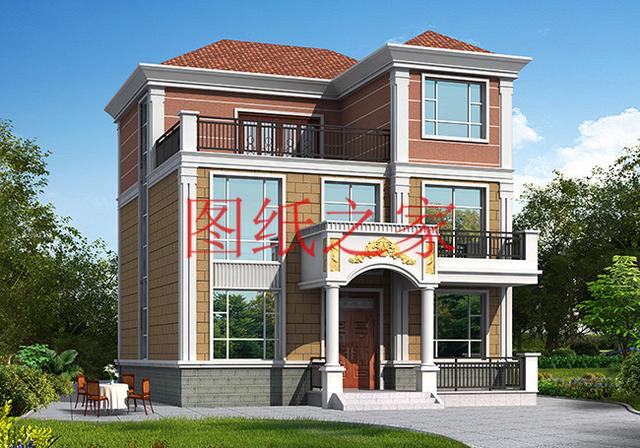 漂亮實用的農(nóng)村三層別墅設(shè)計圖，130平7個臥室。