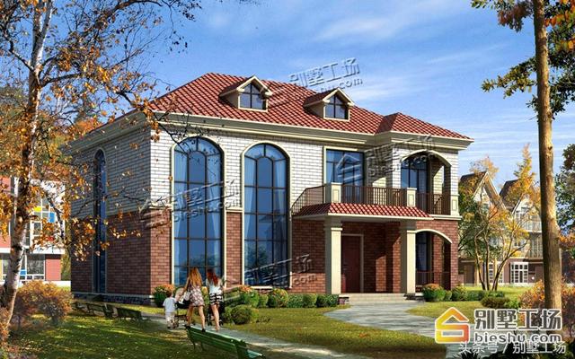 二層簡歐農(nóng)村自建房，復式客廳大落地窗，您值得擁有。