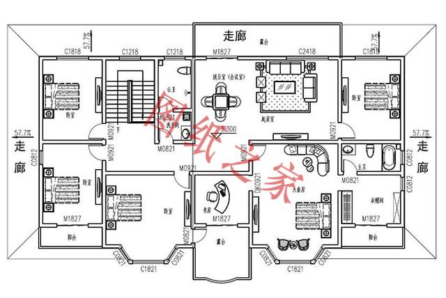 6套二層別墅設(shè)計(jì)圖，有錢(qián)了就回家修別墅，想要多大就修多大！