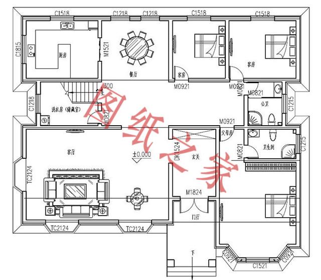 6套二層別墅設(shè)計(jì)圖，有錢(qián)了就回家修別墅，想要多大就修多大！