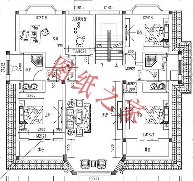 6套二層別墅設(shè)計(jì)圖，有錢(qián)了就回家修別墅，想要多大就修多大！