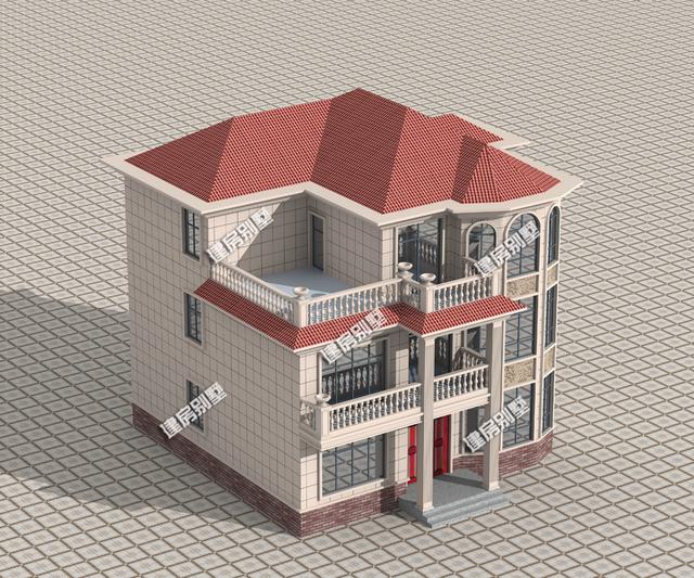 12x12三層別墅設(shè)計(jì)圖，鄉(xiāng)村景致與現(xiàn)代別墅融合的經(jīng)典畫(huà)卷。