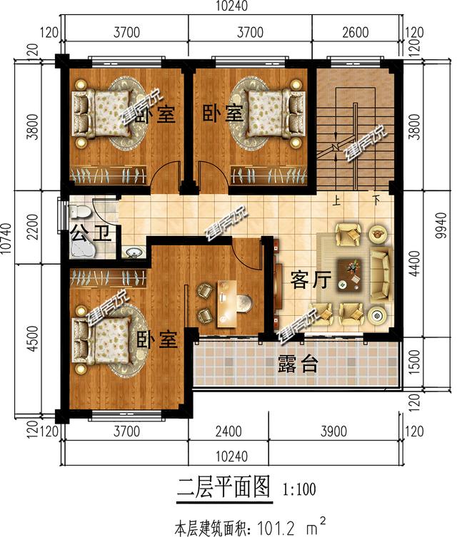 小占地別墅設(shè)計圖，宅基地雖小，101平別墅這樣建不吃虧。