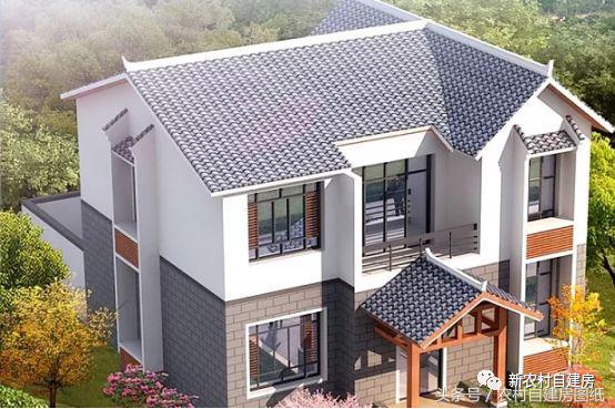 二層中式帶門樓別墅設(shè)計(jì)圖，人人都夸太耀眼。