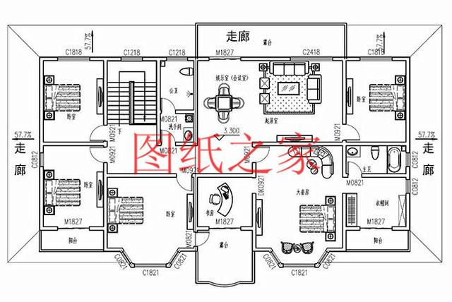 分享3套二層別墅設(shè)計(jì)圖，240平超大戶型，寬敞大氣。