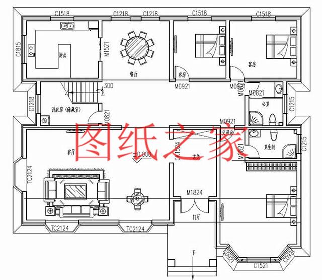 分享3套二層別墅設(shè)計(jì)圖，240平超大戶型，寬敞大氣。