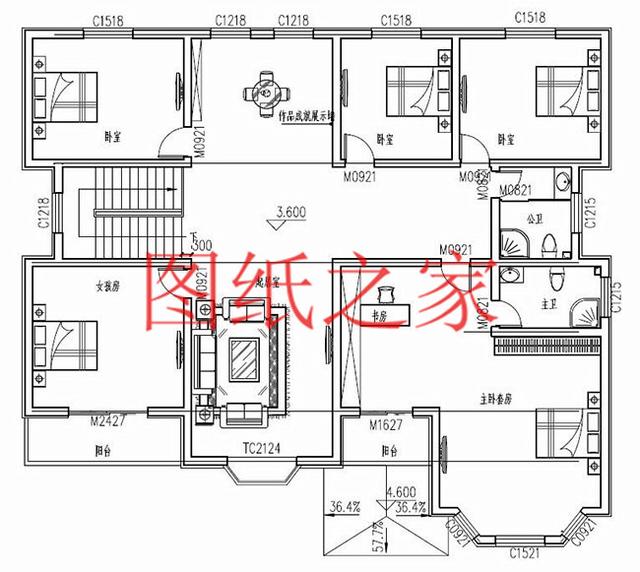 分享3套二層別墅設(shè)計(jì)圖，240平超大戶型，寬敞大氣。