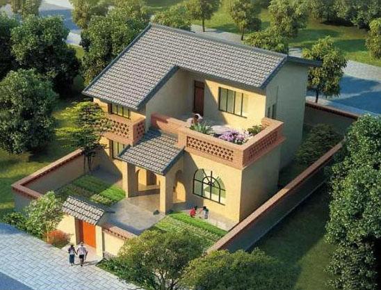 最新款式的別墅設計圖，占地100平米，四室兩廳帶車庫，實用又大氣。