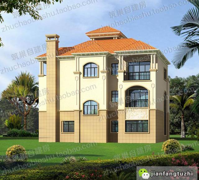 3款三層自建房，前后兩面帶陽臺，造價40萬以內。