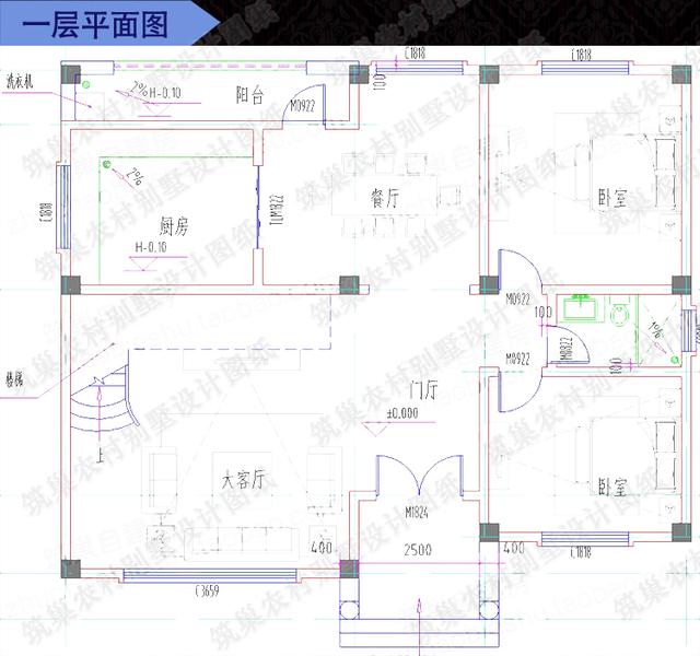 3款三層自建房，前后兩面帶陽臺，造價40萬以內。