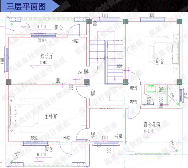 3款三層自建房，前后兩面帶陽臺，造價40萬以內。