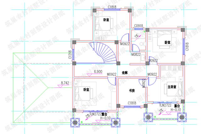 3款帶旋轉(zhuǎn)樓梯復(fù)式別墅設(shè)計圖，豪華與實用共存，您值得建造。