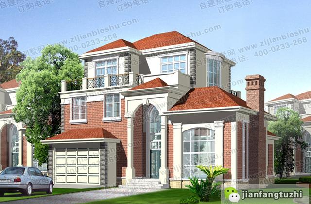 框架結(jié)構(gòu)別墅設(shè)計(jì)圖，帶車庫(kù)落地窗，歡迎選購(gòu)！