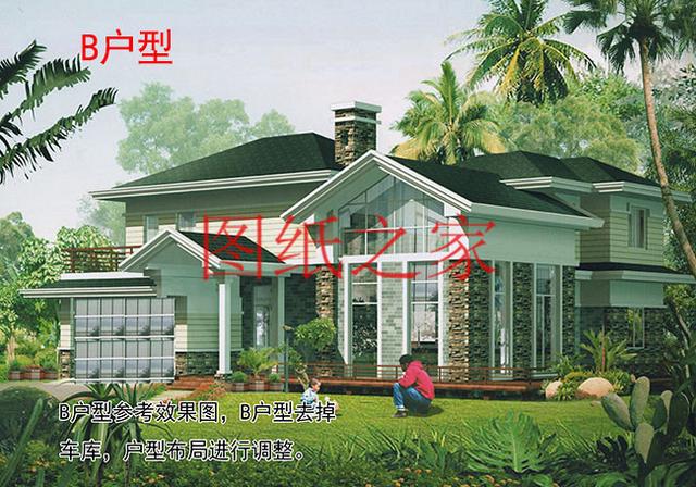 大戶型二層別墅設(shè)計(jì)圖，造價(jià)只要20萬，很受大眾喜歡！