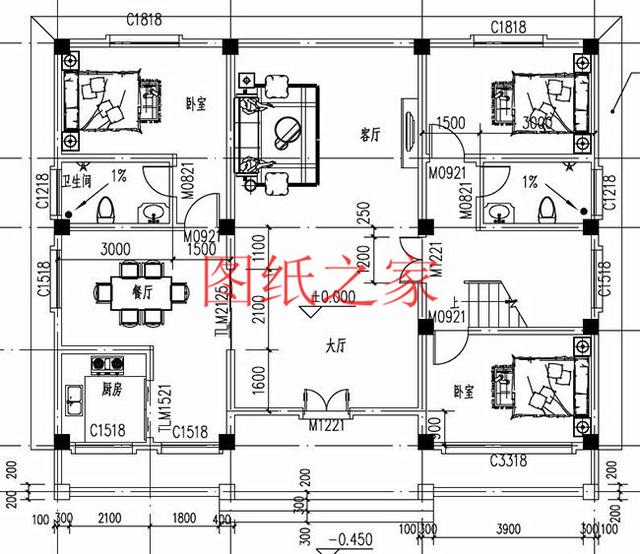 大戶型二層別墅設(shè)計(jì)圖，造價(jià)只要20萬，很受大眾喜歡！
