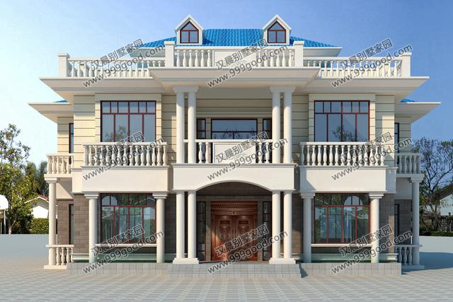 分享一棟雙拼別墅設(shè)計(jì)圖，村里的地標(biāo)建筑。