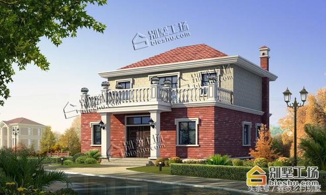 二層別墅設(shè)計(jì)圖，136平宅基地帶車(chē)庫(kù)大露臺(tái)，造價(jià)只要20W.