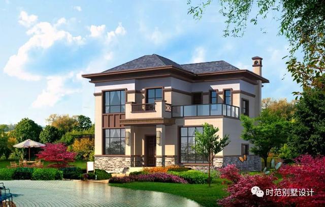 小戶型二層歐式別墅設(shè)計(jì)圖，10x11米帶堂屋6室2廳，還有實(shí)景哦！