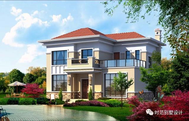 小戶型二層歐式別墅設(shè)計(jì)圖，10x11米帶堂屋6室2廳，還有實(shí)景哦！