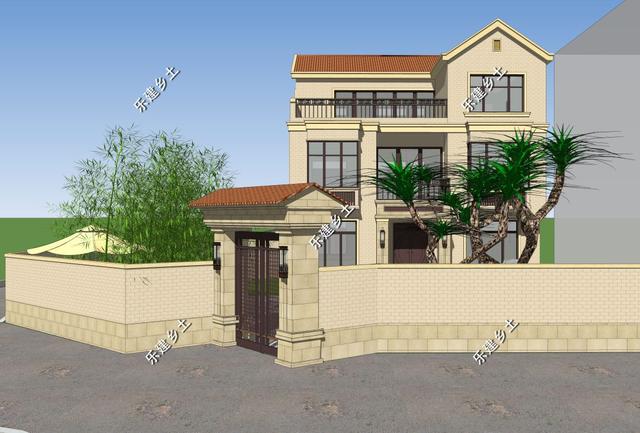 江西九江歐式別墅設(shè)計(jì)圖，不規(guī)則地形，也能建造的這么完美！