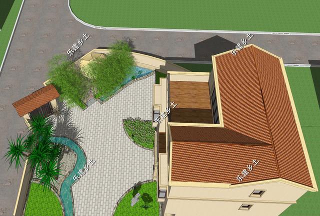 江西九江歐式別墅設(shè)計(jì)圖，不規(guī)則地形，也能建造的這么完美！