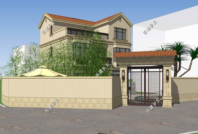 江西九江歐式別墅設(shè)計(jì)圖，不規(guī)則地形，也能建造的這么完美！