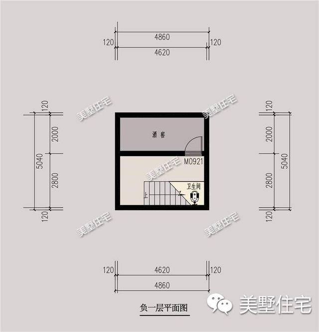 小宅基地中式合院設(shè)計圖，10x21小別墅，4室1廳帶車庫。