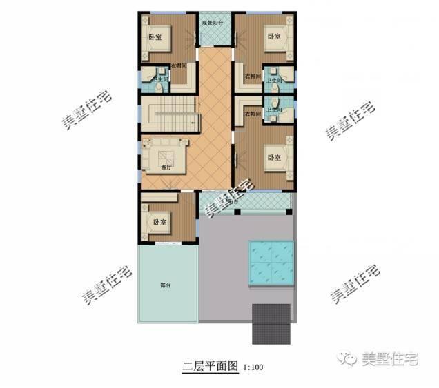 小宅基地中式合院設(shè)計圖，10x21小別墅，4室1廳帶車庫。