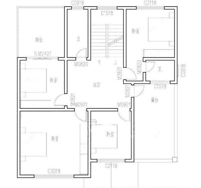 開間12米的三層別墅設(shè)計圖，帶堂屋、露臺和多臥室，歡迎建造。