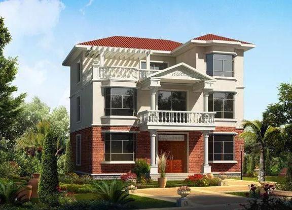 開間12米的三層別墅設(shè)計圖，帶堂屋、露臺和多臥室，歡迎建造。