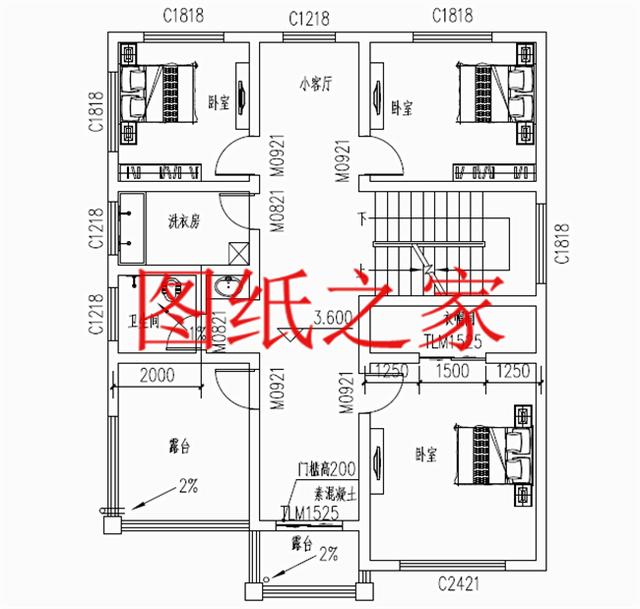 大眾喜愛的三層別墅設(shè)計(jì)圖，120平米，喜歡就帶回家建造吧！