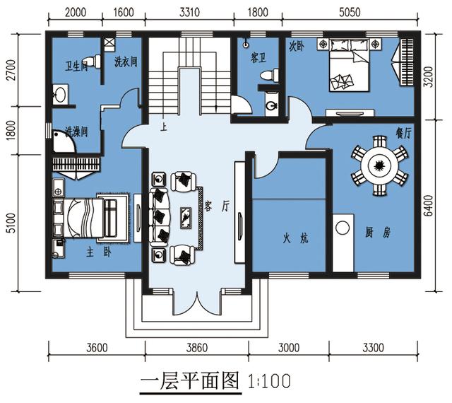 14米*10米二層別墅設(shè)計(jì)圖，5室1廳帶火炕房，這個(gè)冬天不太冷！