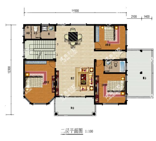 最亮眼的四層別墅設(shè)計(jì)圖，17.5X12.3米，超大堂屋設(shè)計(jì)，帶車庫加大露臺(tái)