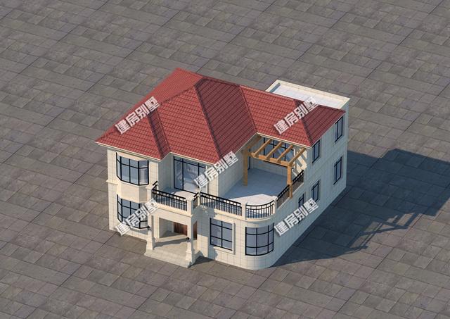 簡(jiǎn)單大方12x12.7米二層別墅設(shè)計(jì)圖，二層就很實(shí)用