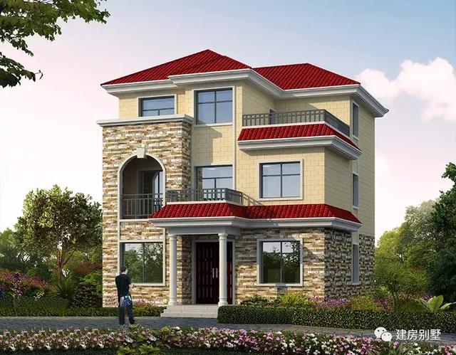 小面寬的農(nóng)村自建房設(shè)計(jì)圖，簡(jiǎn)約大方，造型相當(dāng)大氣