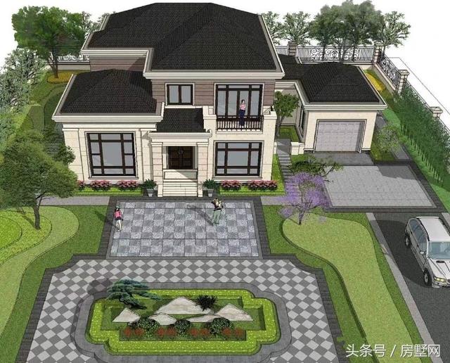 19.2×12.2米簡(jiǎn)歐風(fēng)格別墅設(shè)計(jì)圖，低調(diào)大氣，保證你看了會(huì)有回家建房的欲望