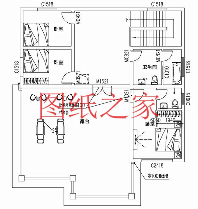 占地面積150平農(nóng)村三層別墅設(shè)計(jì)圖，外觀新穎別致，居住舒適