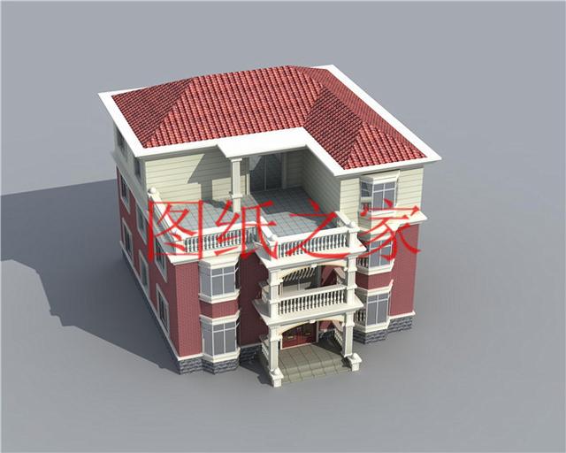 占地面積150平農(nóng)村三層別墅設(shè)計(jì)圖，外觀新穎別致，居住舒適